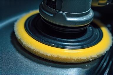 Polishing car paint.